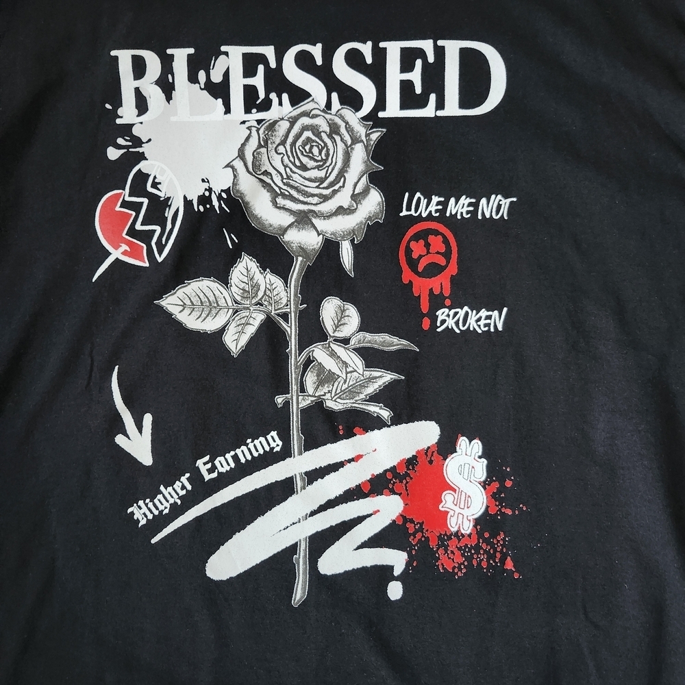Men's "Blessed" Black Graphic T-Shirt - Picture 2 of 4
